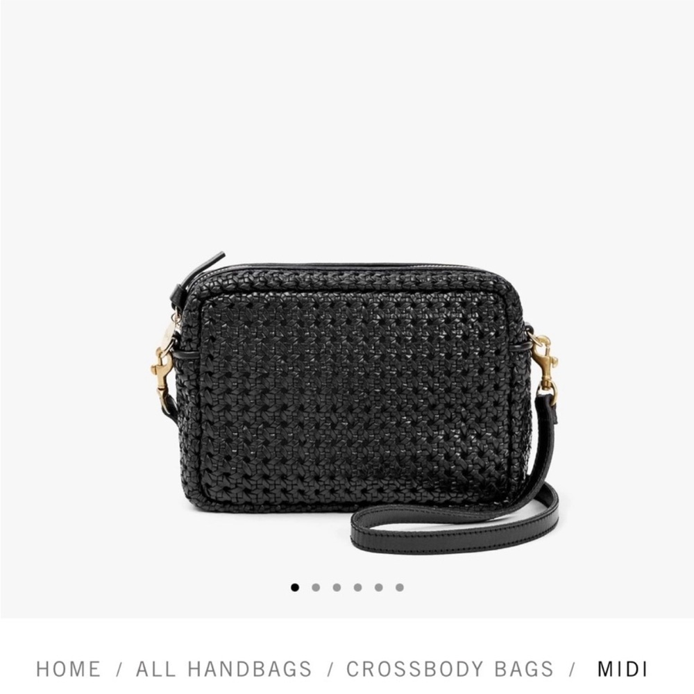 ❤️🔥Clare V - Black Rattan Midi Sac Crossbody Bag